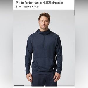 Vuori Navy Ponto Performance Half Zip Sweatshirt